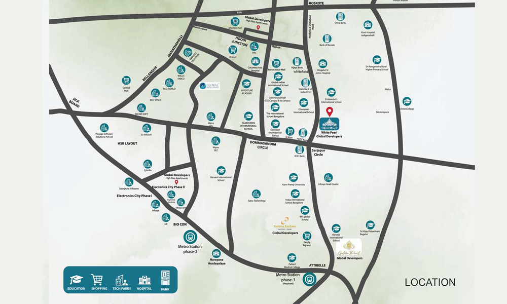 Global White Pearl Location Map Image