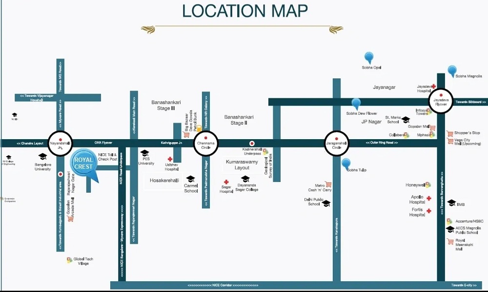 Sobha Royal Crest Location Map Image