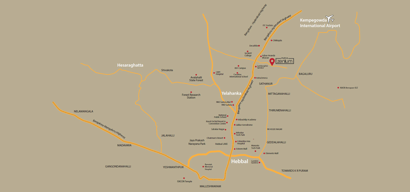 Purva Zenium Phase 2 Location Map Image