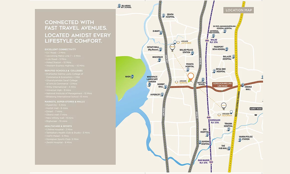 Arkade Serene Location Map Image