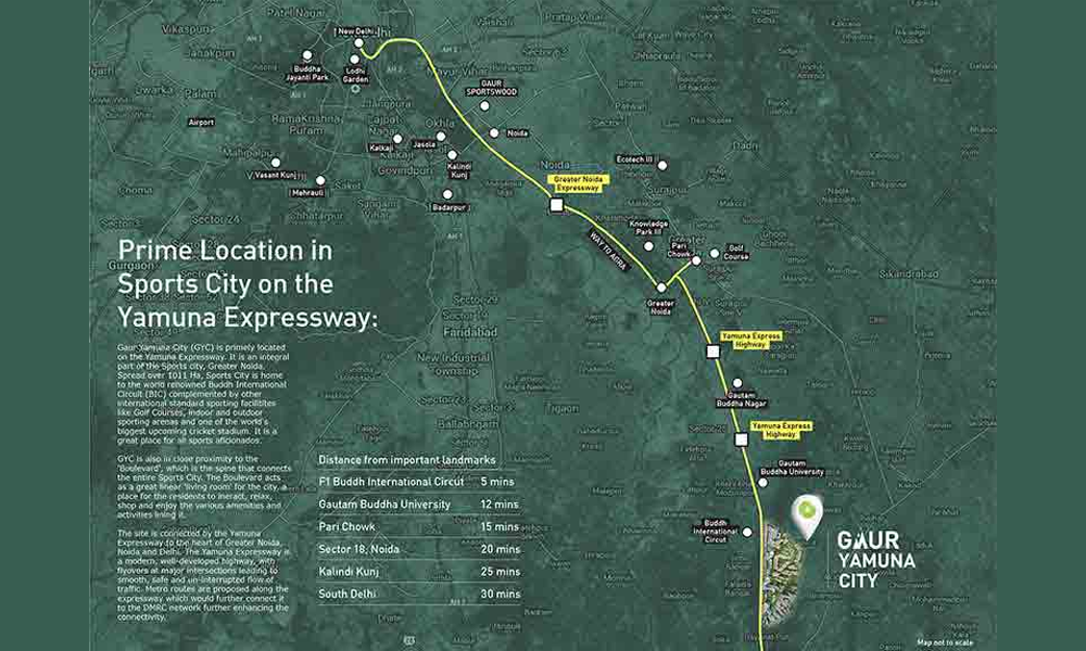 Gaur Aero Suites Location Map Image