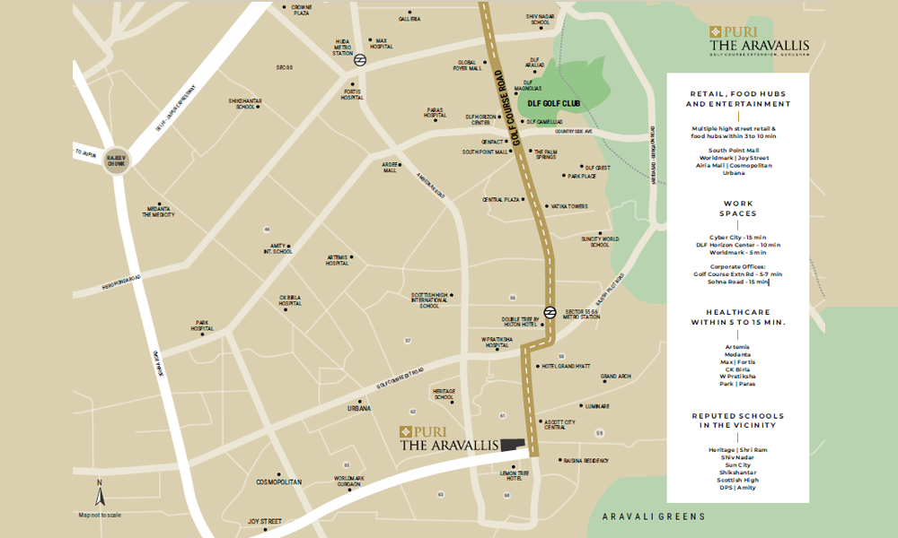 Puri The Aravallis Gurgaon Location Map Image