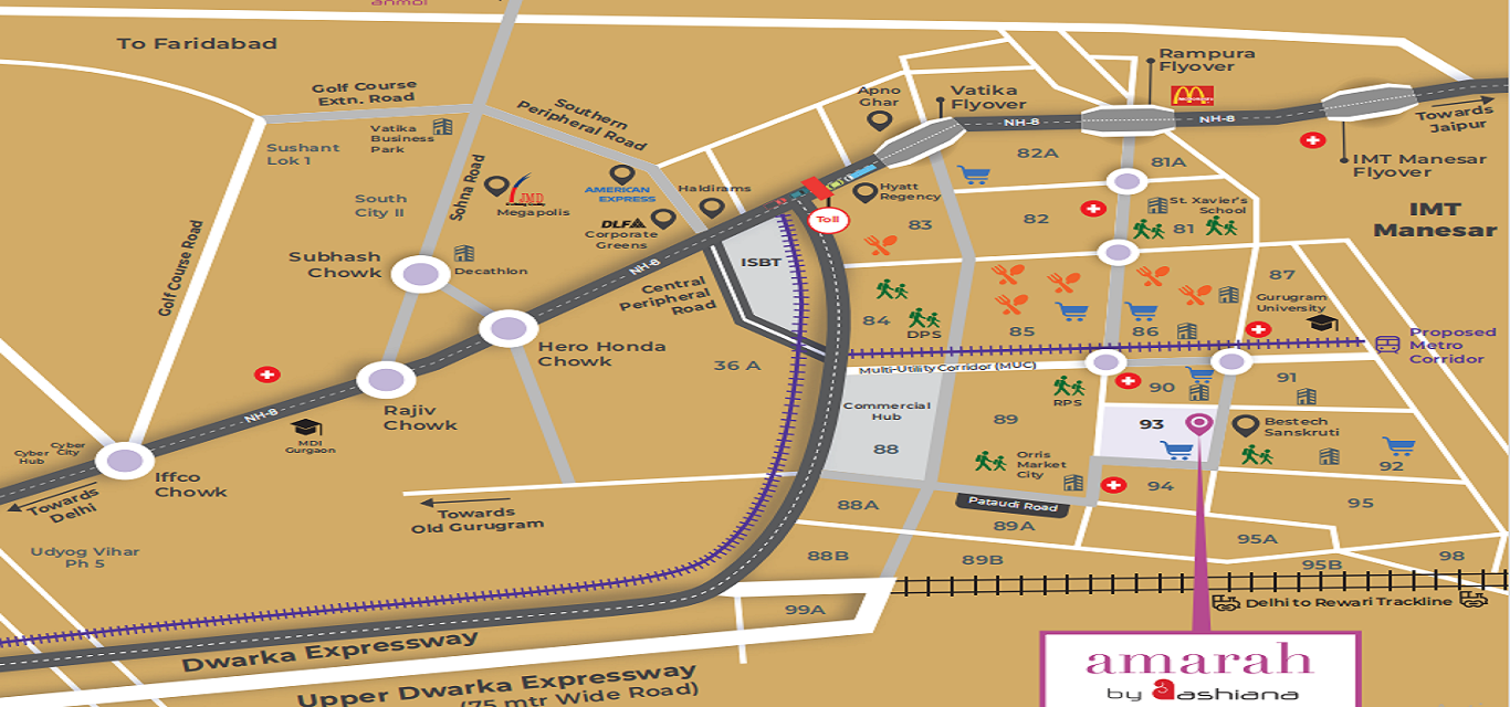 Ashiana Amarah Location Map Image