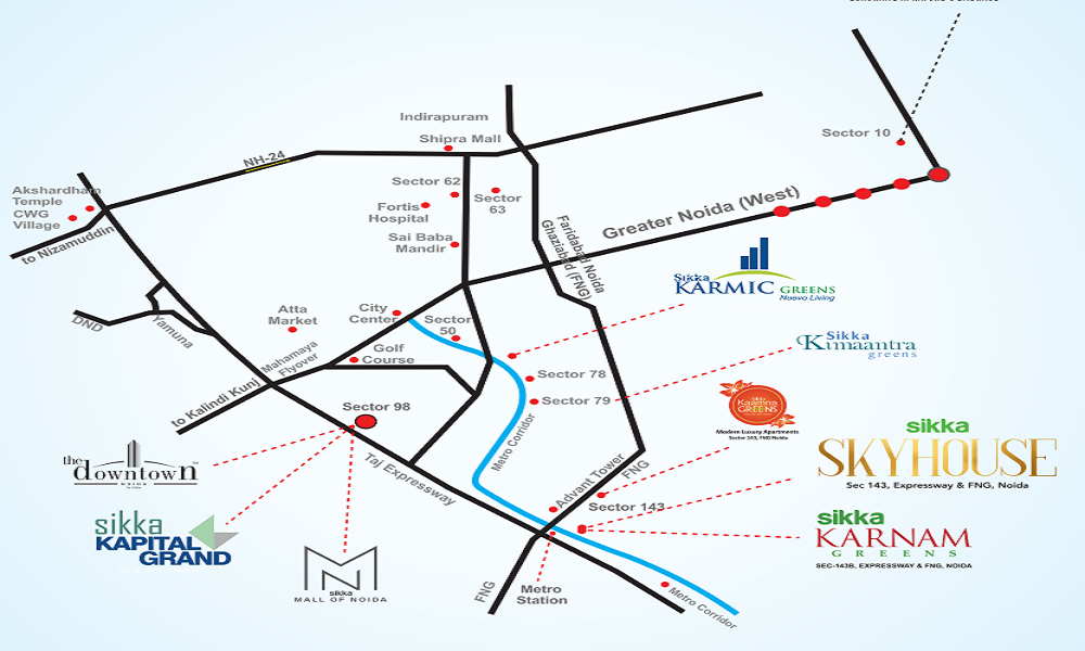 Sikka Sky Homes Location Map Image