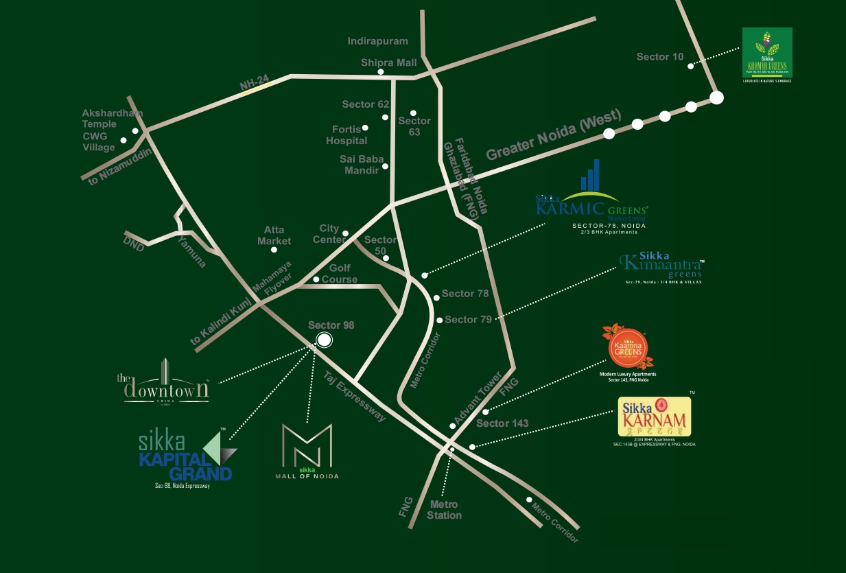Sikka Mall Of Noida Location Map Image