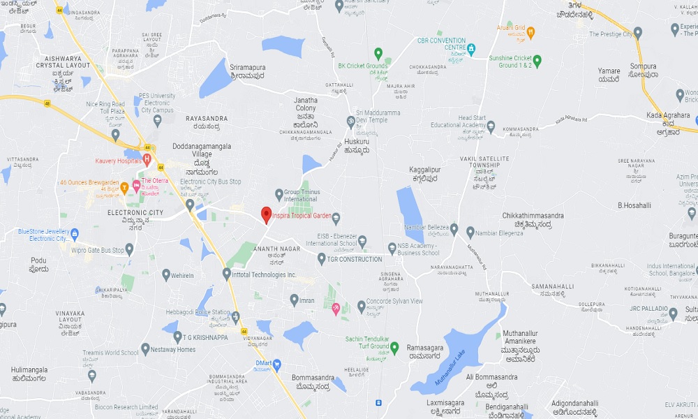 Inspira Tropical Garden Location Map Image