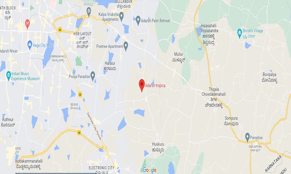 Adarsh Tropica Location Map Image
