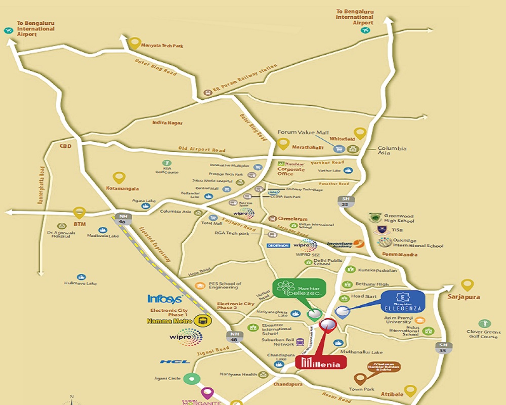 Nambiar Millenia Location Map Image