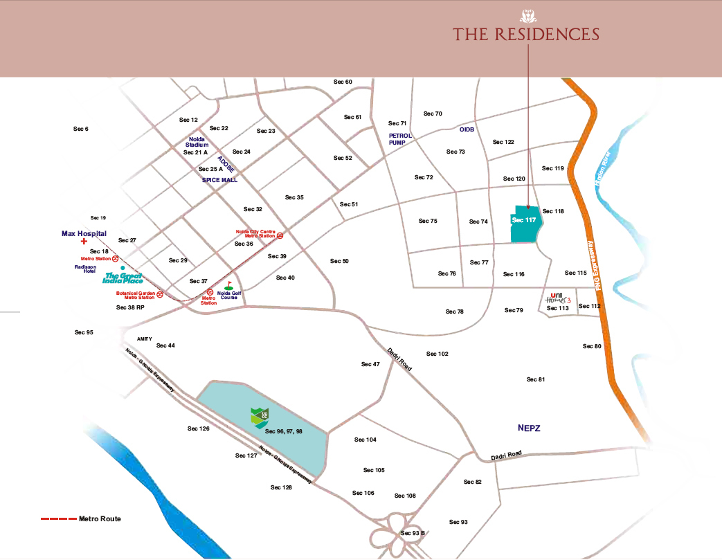 Unitech The Residences Location Map Image