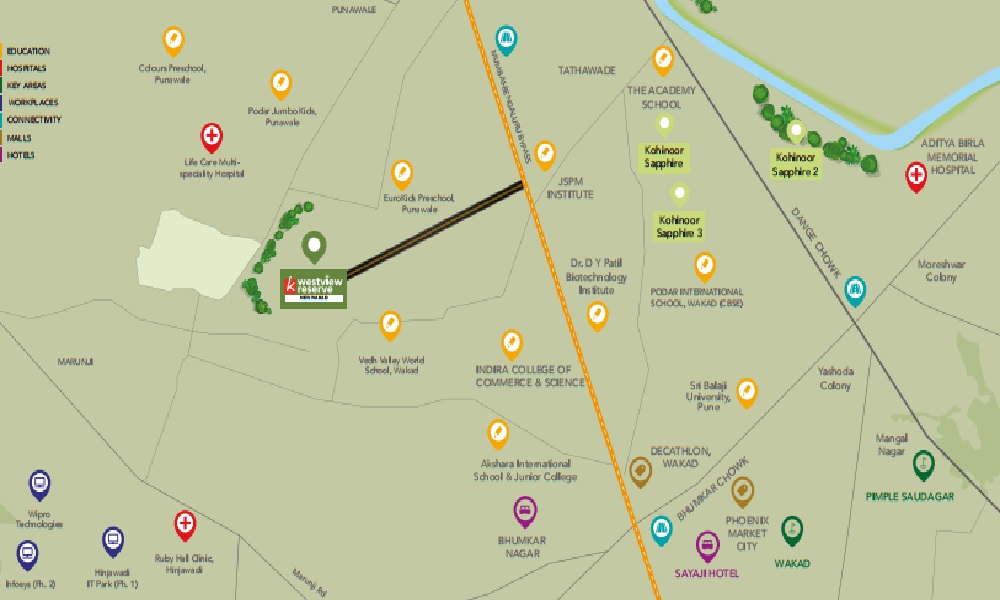 Kohinoor West View Reserve Location Map Image