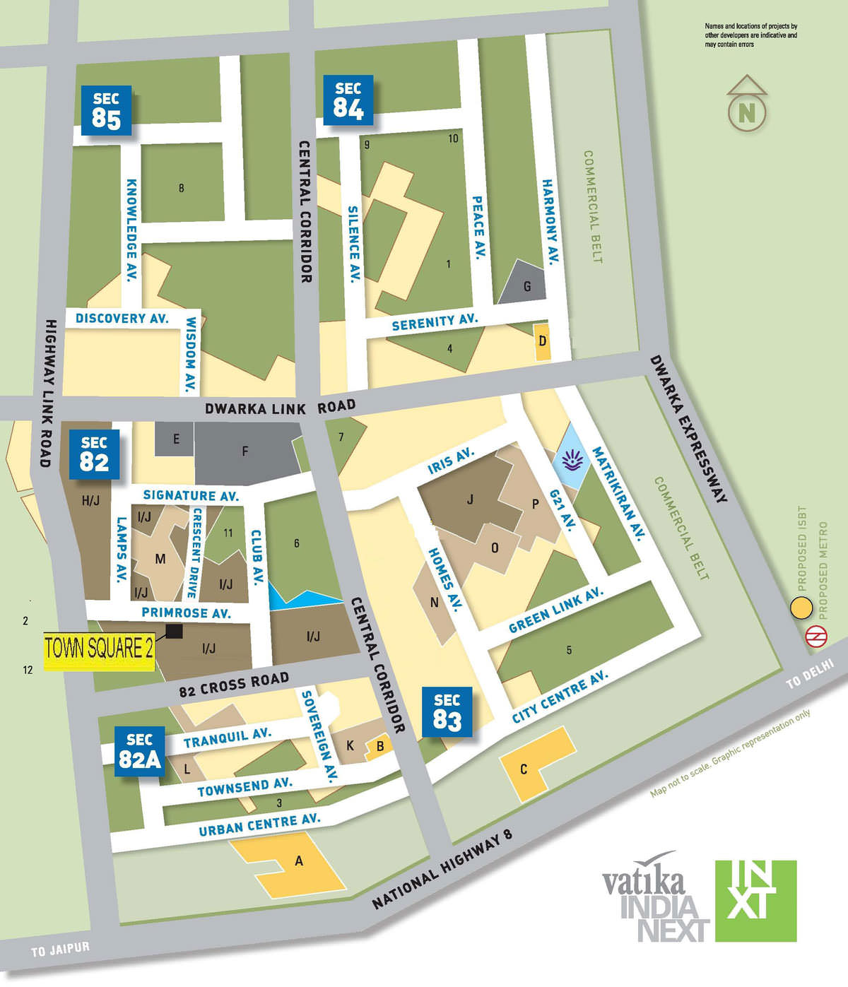 Vatika Town Square 2 Location Map Image