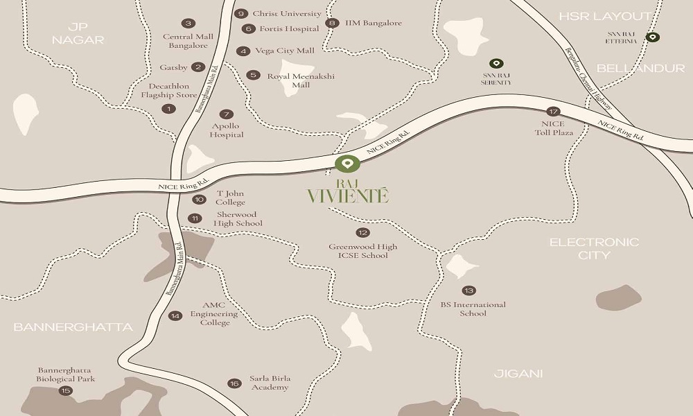 SNN Raj Viviente Location Map Image