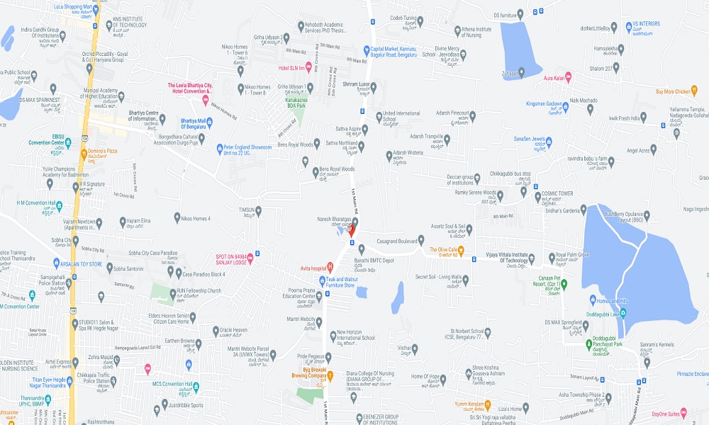 Villaments in Bangalore Location Map Image