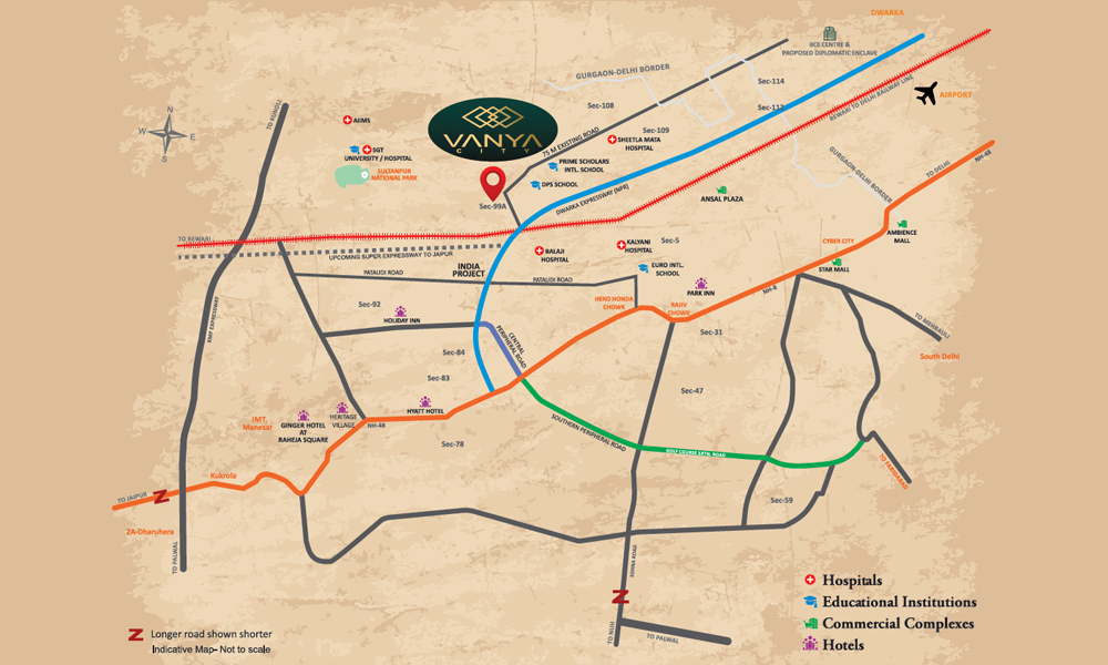 Raheja Vanya City Plots Location Map Image