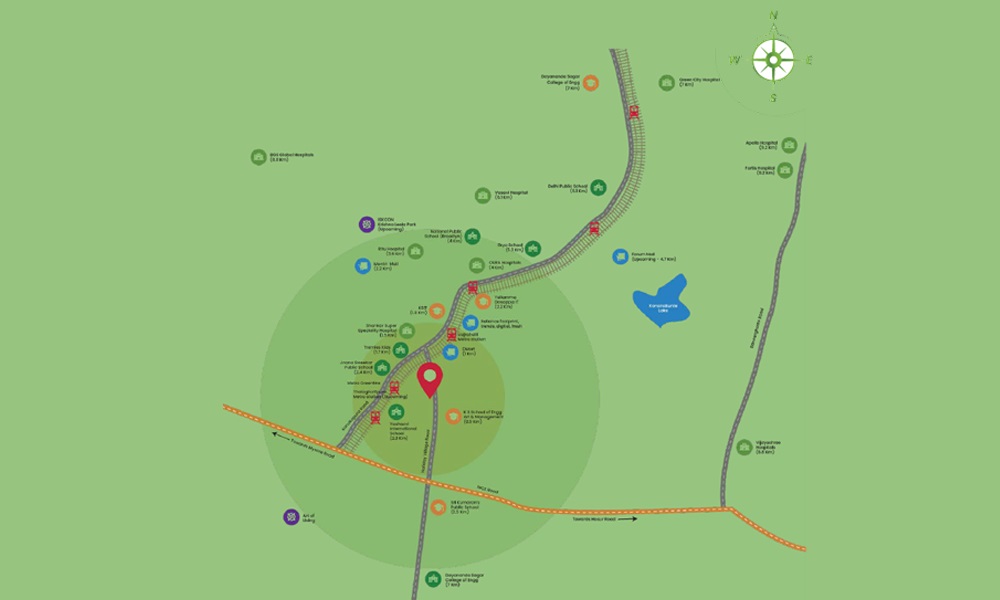 New Launch in Kanakapura Road Location Map Image