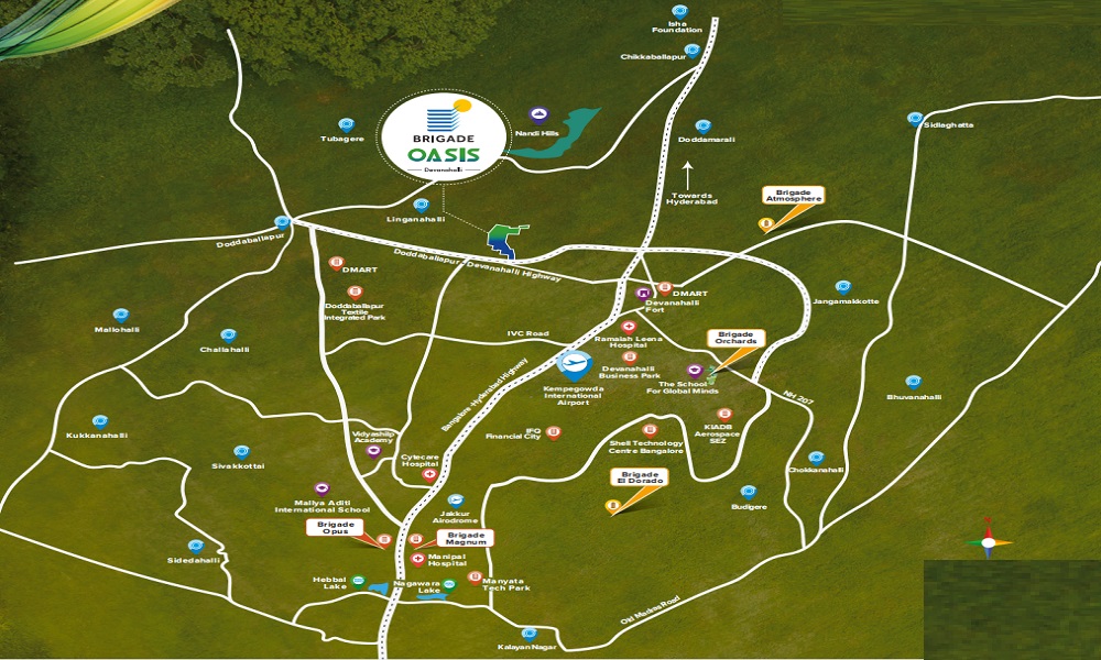 Brigade Oasis Location Map Image