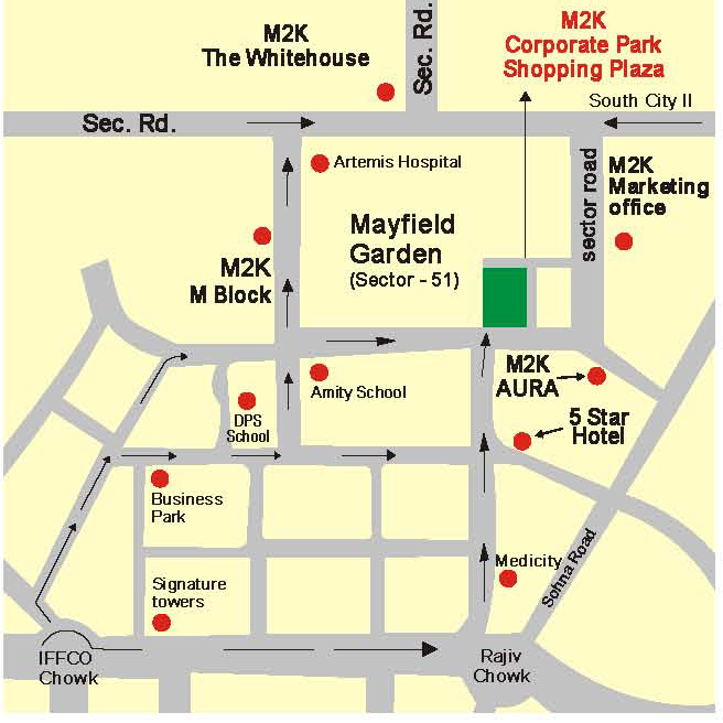 M2k Corporate Park Shopping Plaza Location Map Image