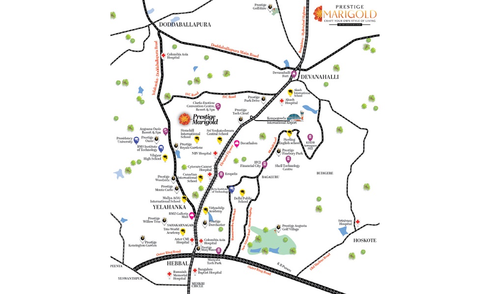 Prestige Marigold Phase 2 Location Map Image