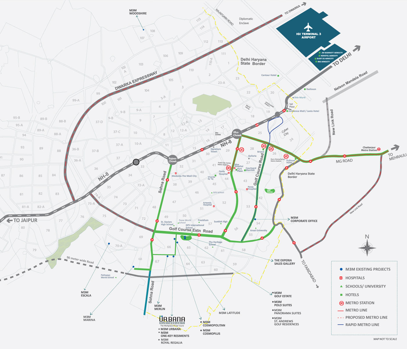 M3M Urbana Business Park Location Map Image