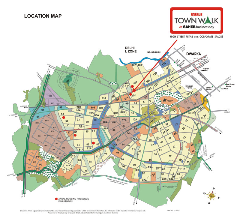 Ansal Town walk Location Map Image