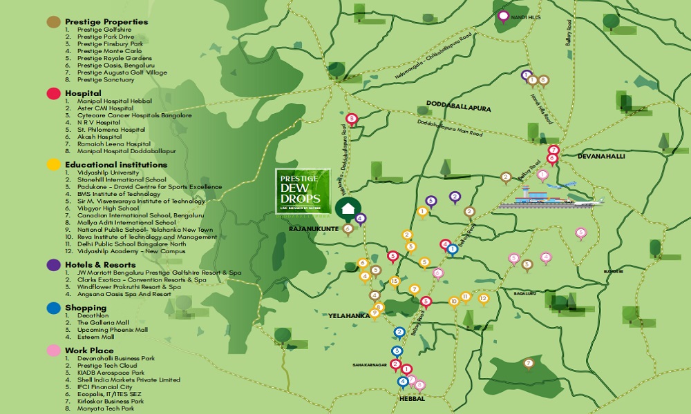 Prestige Dew Drops Location Map Image