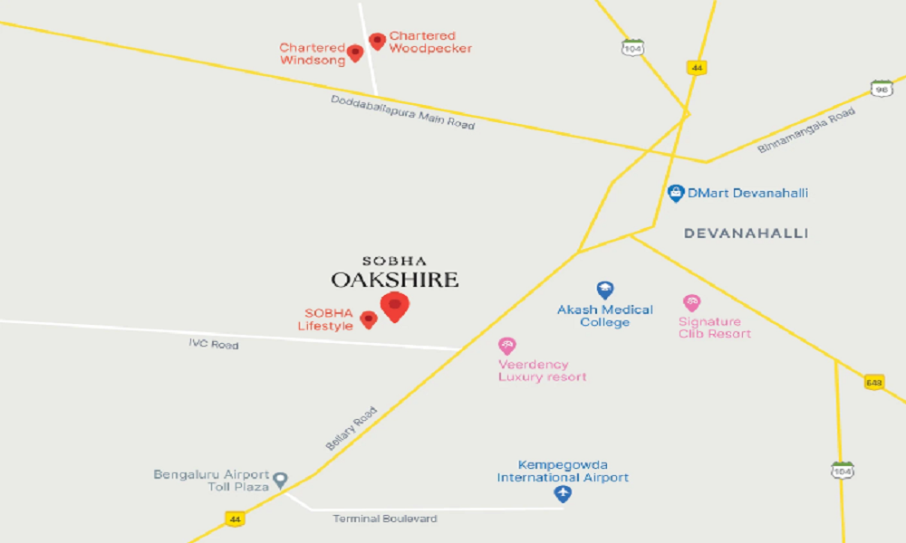 Sobha Oakshire Location Map Image