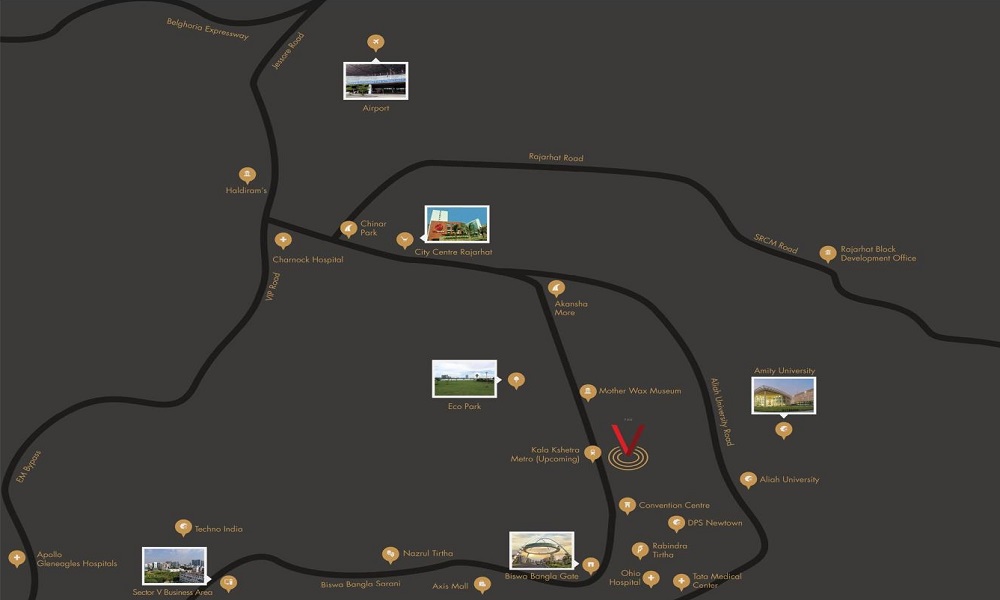 The V Location Map Image