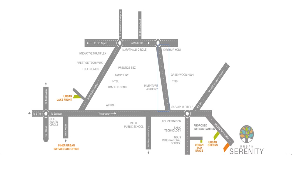 Urban Serenity Location Map Image