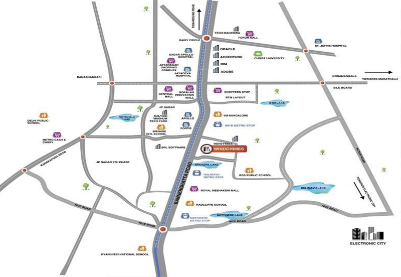Mahindra Windchimes Location Map Image