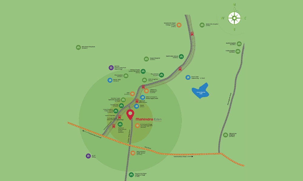 Mahindra Eden Location Map Image