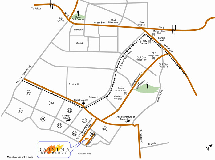 Tata Raisina Residency Location Map Image