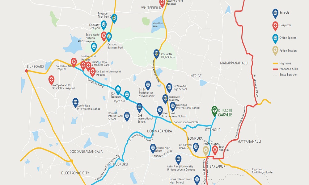 Kumari Oakville Villas Location Map Image
