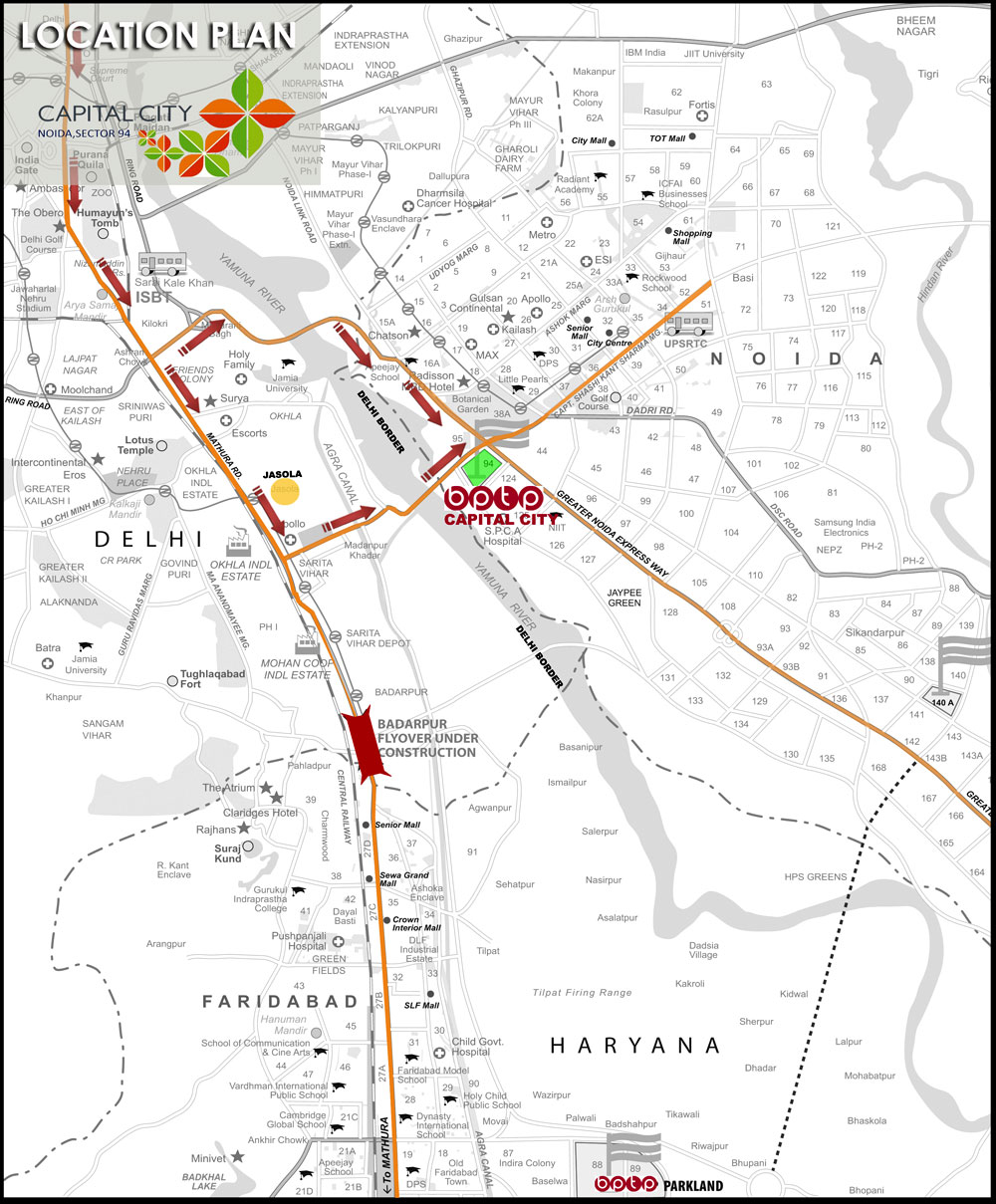 Bptp Capital City Location Map Image