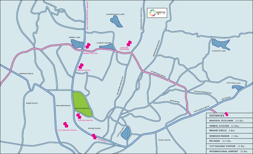New Launch in North Bangalore Location Map Image