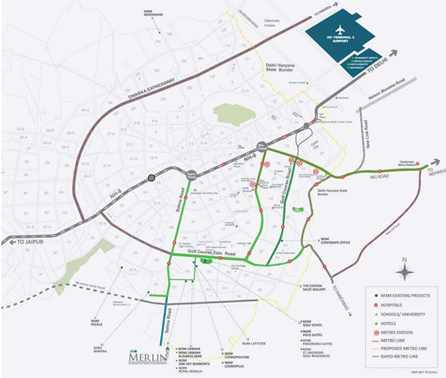 M3M Merlin Location Map Image