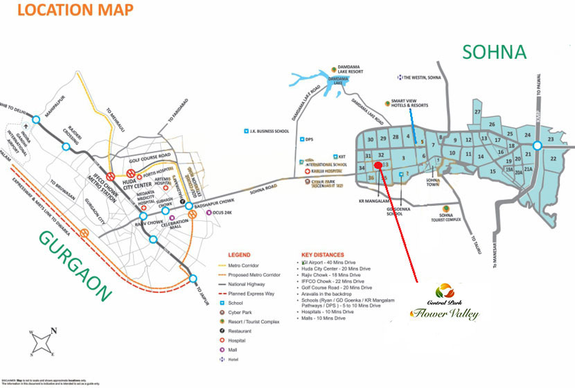 Central Park 3 Flower Valley Location Map Image