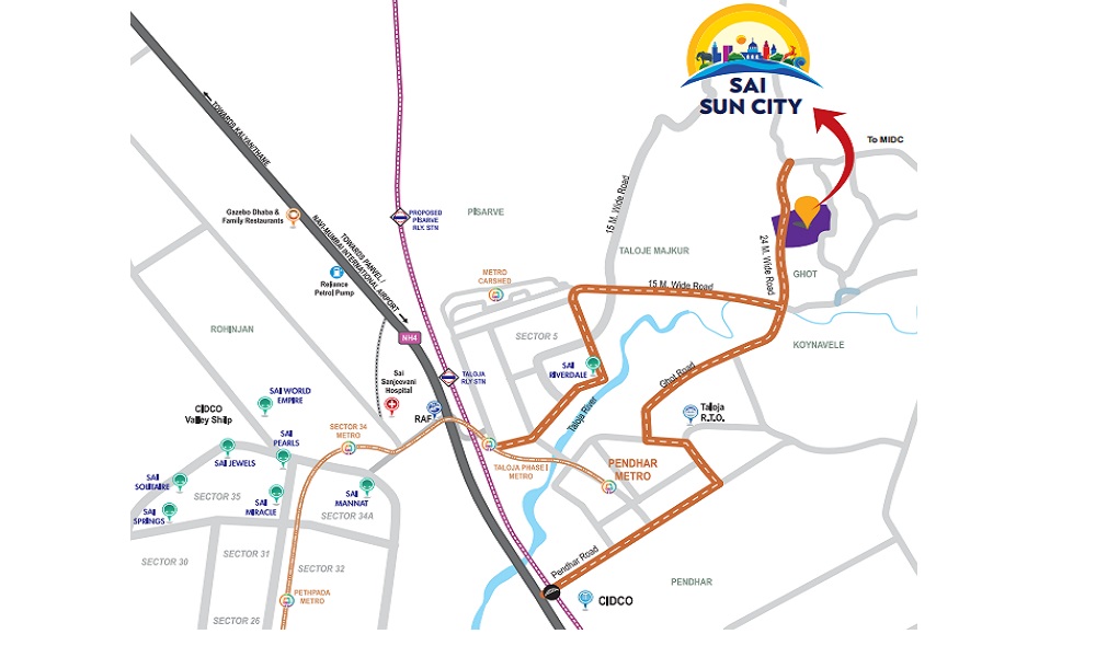Paradise Sai Suncity Location Map Image