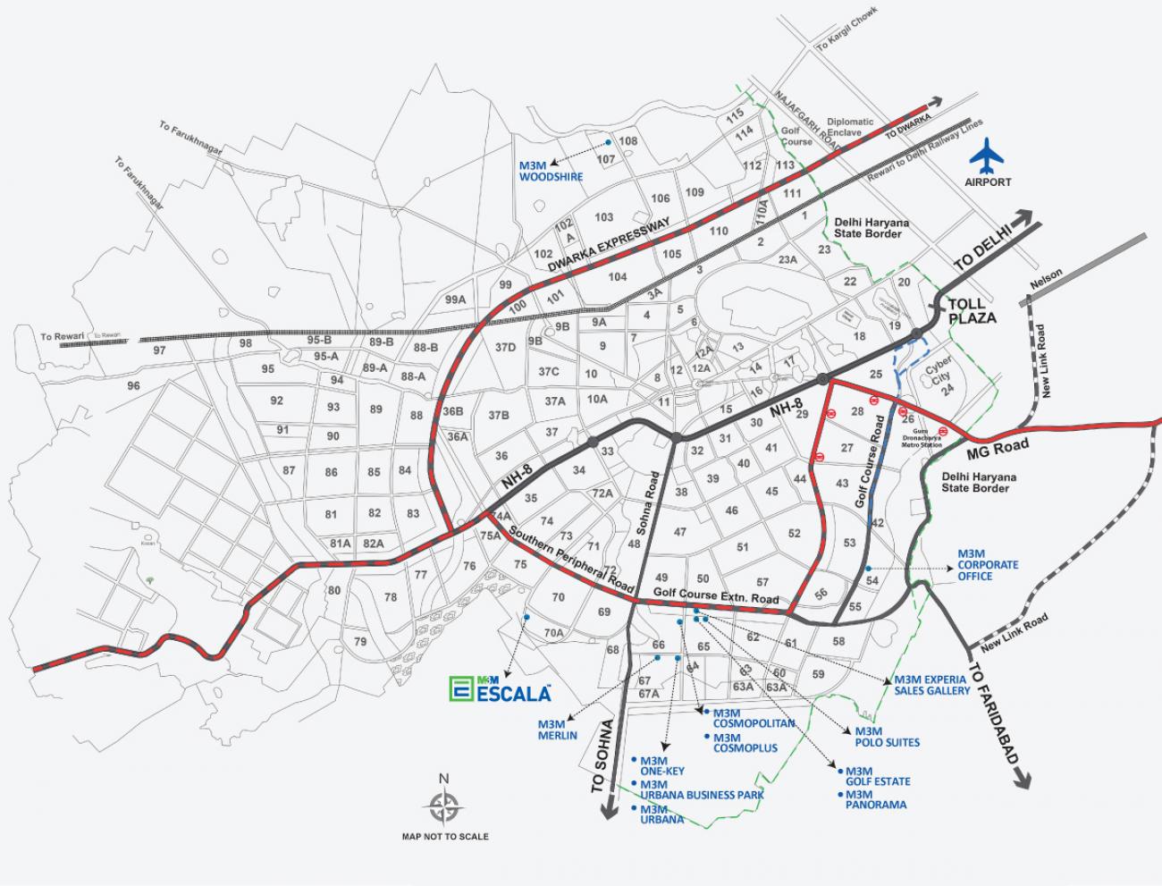 M3M Escala Location Map Image