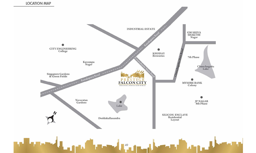 Prestige Falcon City Location Map Image