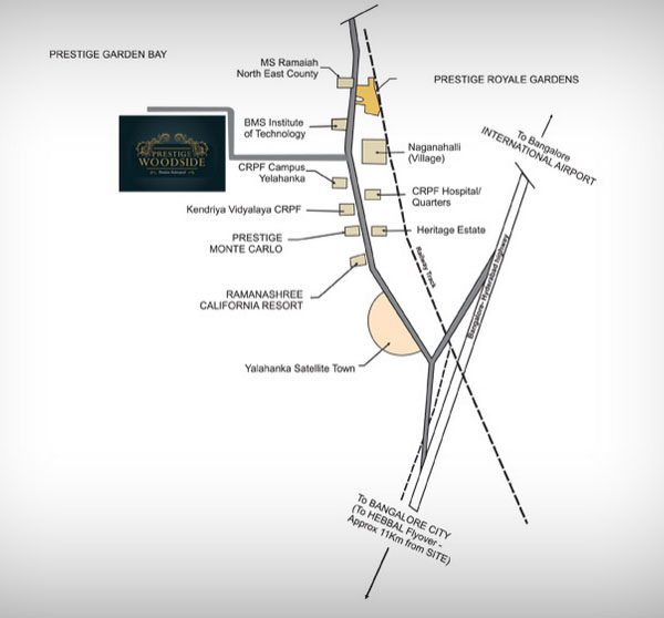 Prestige Woodside Location Map Image