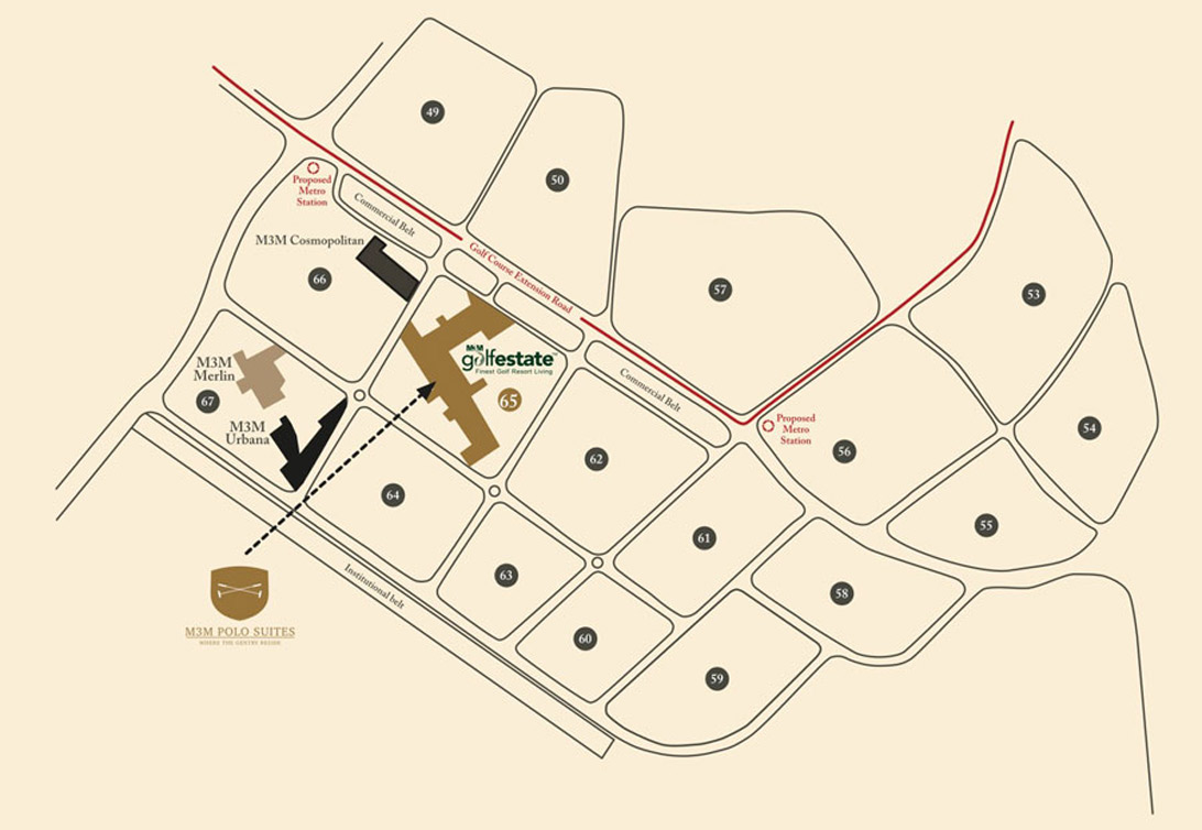 M3M Polo Suites Location Map Image