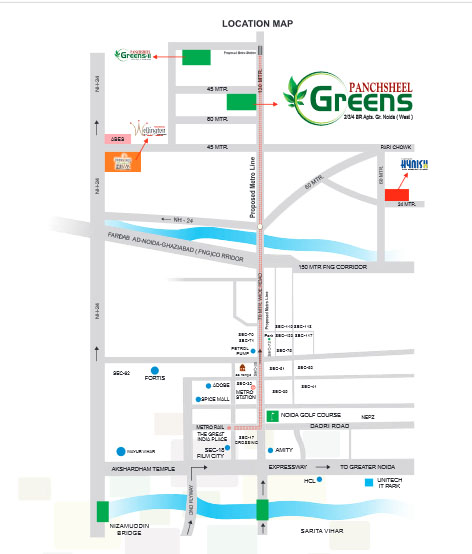 Panchsheel Greens Location Map Image