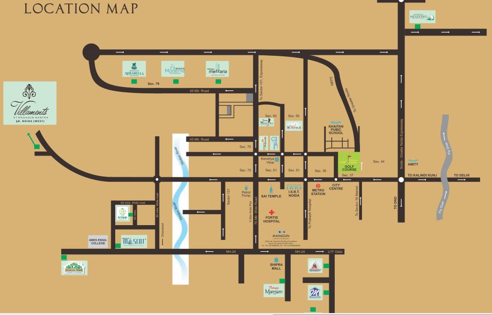 Mahagun Villaments Location Map Image