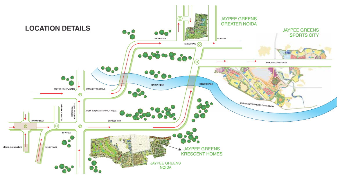 Jaypee Greens Jaypee Krescent Homes Location Map Image