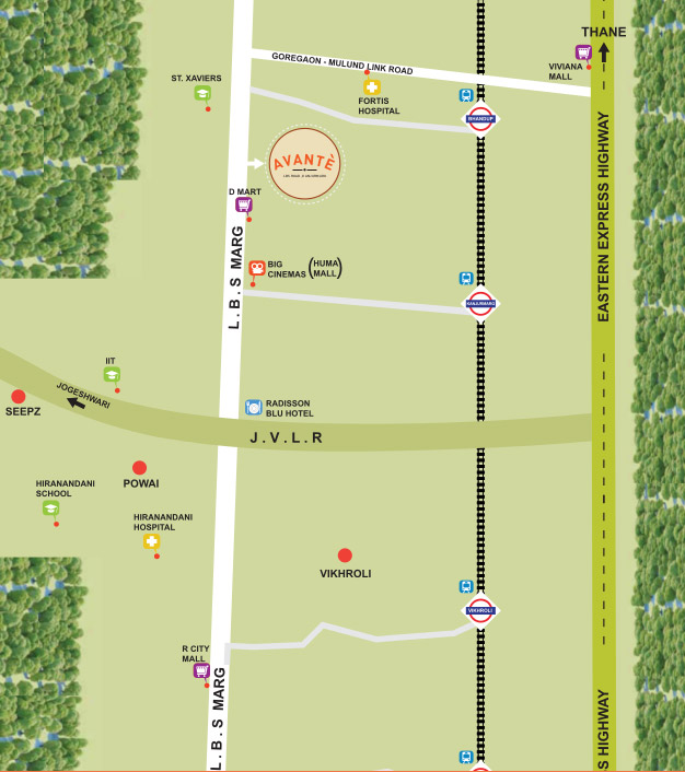Sheth Avante Location Map Image