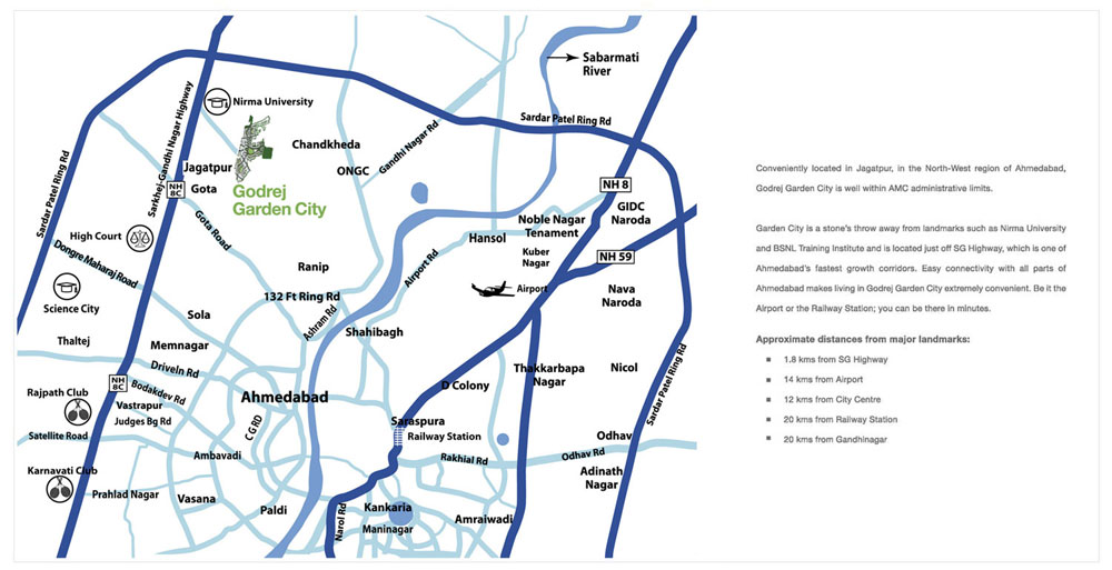 Godrej Garden City Location Map Image