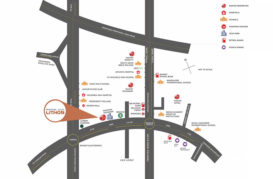 Mantri Manyata Lithos Location Map Image