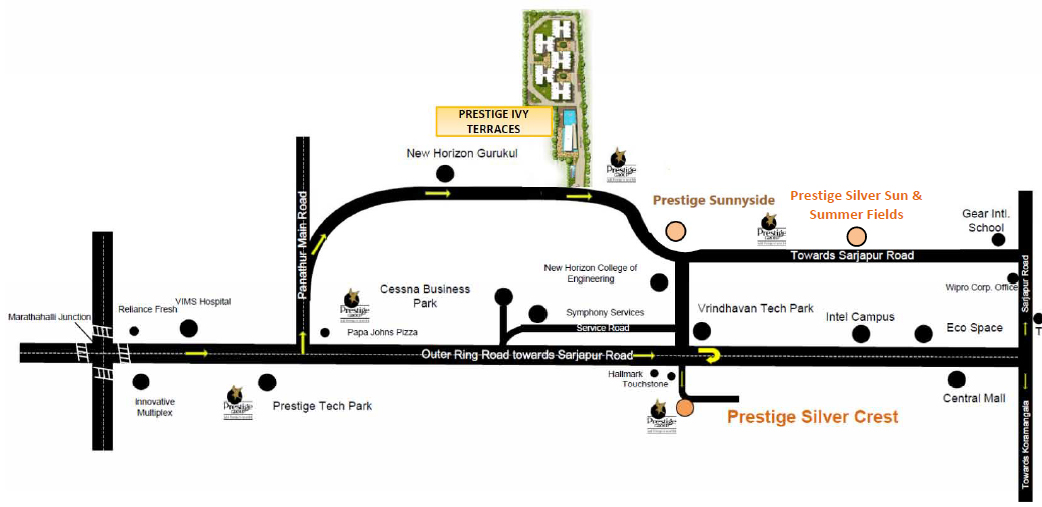 Prestige Ivy Terraces Location Map Image