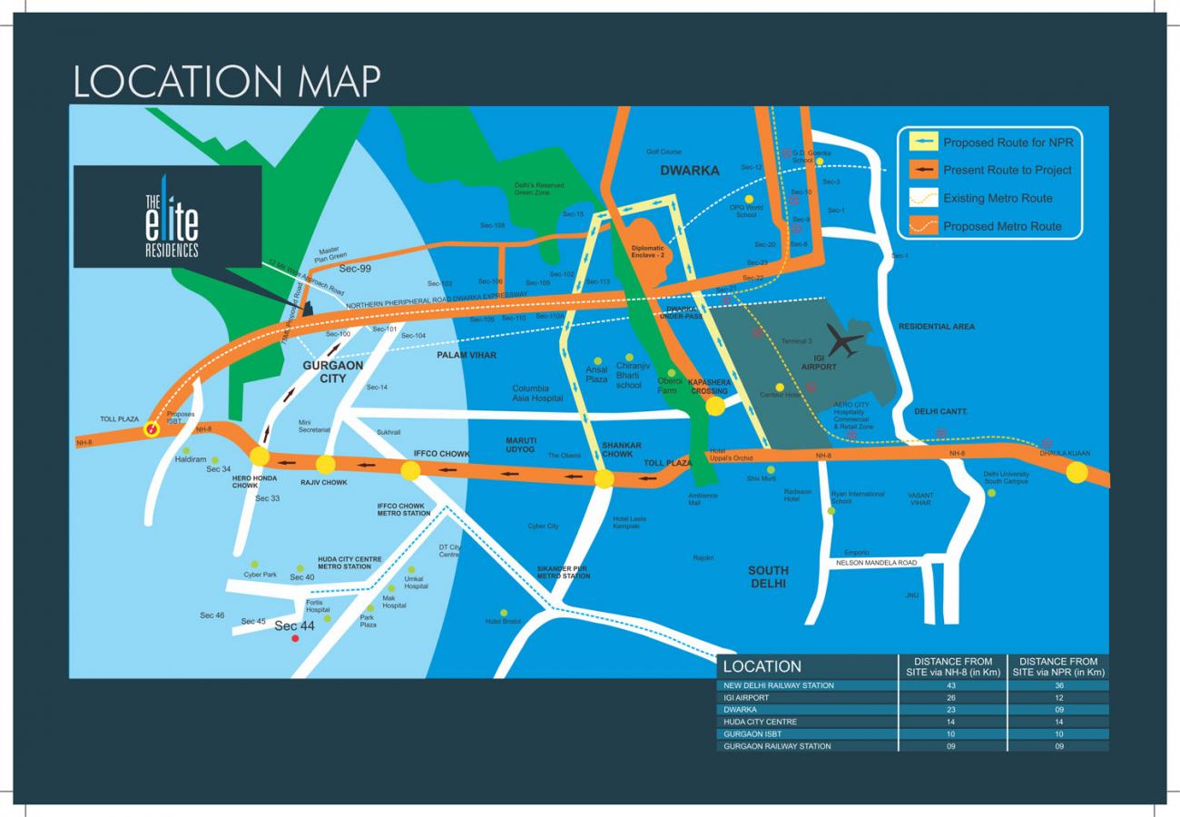 Pareena The Elite Residences Location Map Image