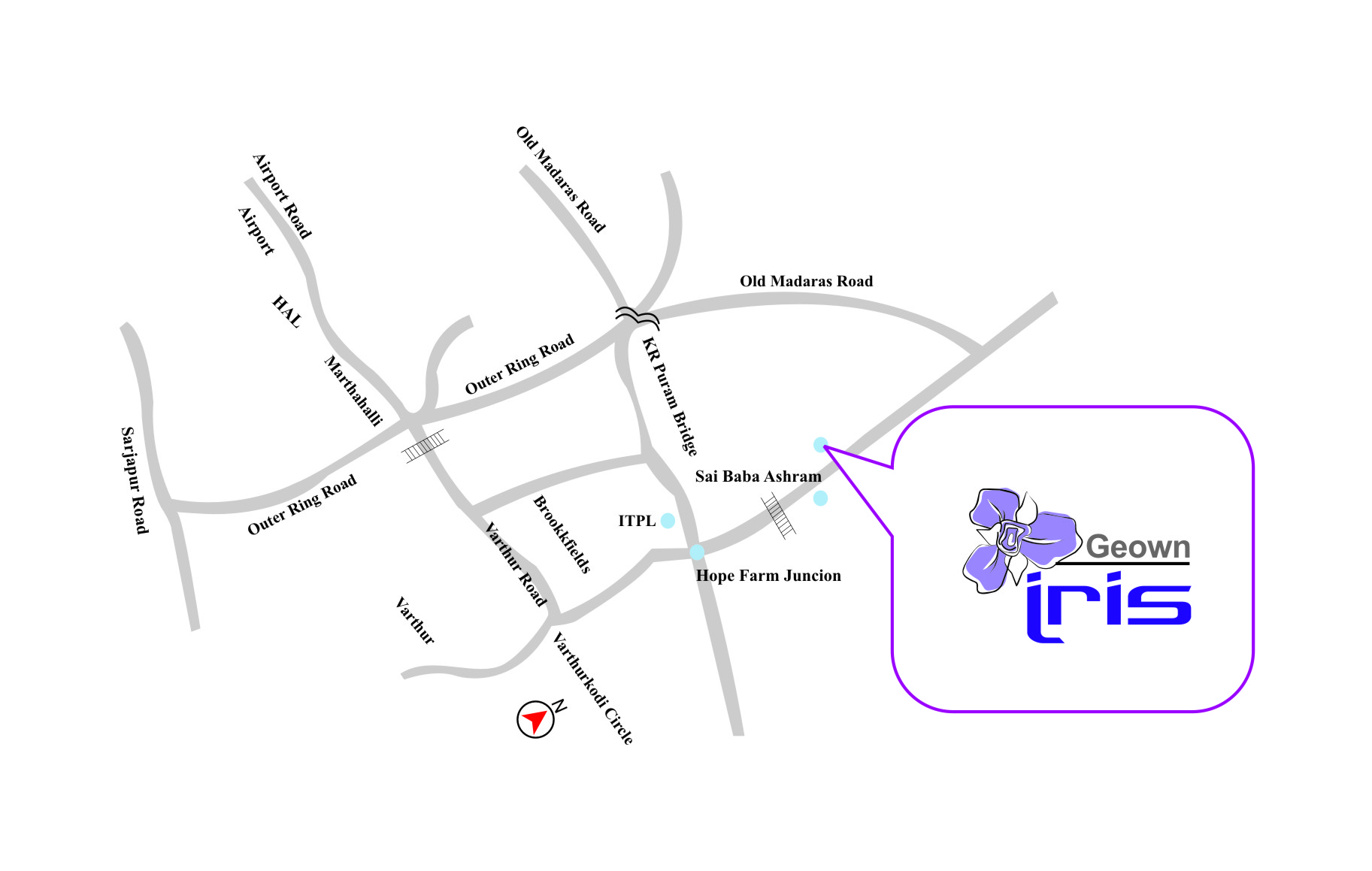 Geown Iris Location Map Image
